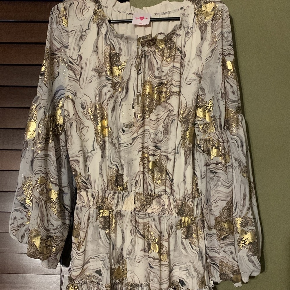 Buddy Love Zozo Dress Size Small white gold - Picture 2 of 5